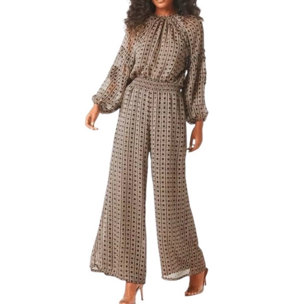 NWT MISA Los Angeles Freda Wide Leg Pant in Lattice Tile Print size XS